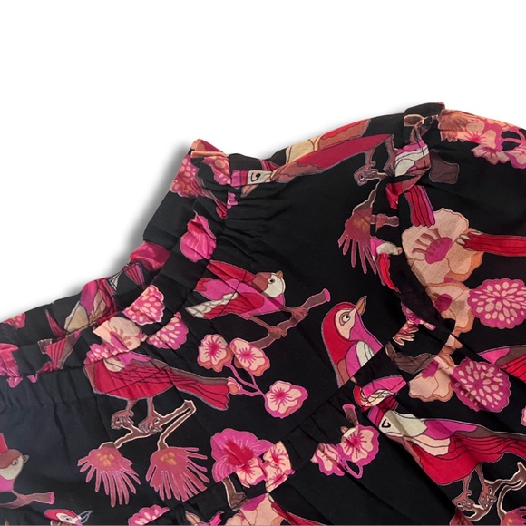 Olivia James the Label Vintage Bird Print Mini Dress XS EUC #coastalboho - Picture 3 of 6